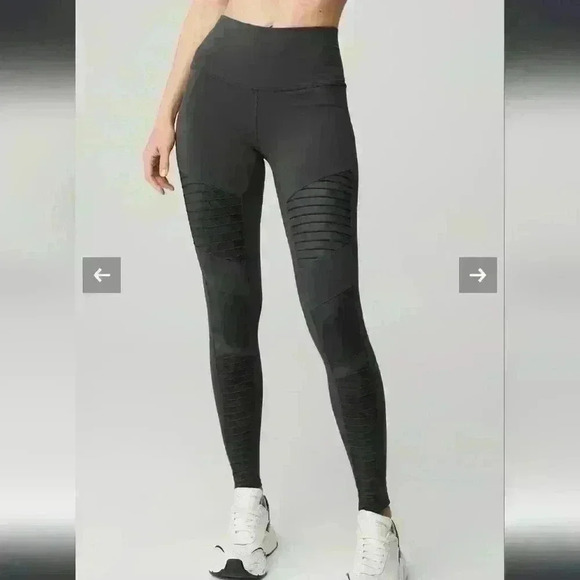 Alo Womens Gray High-Waist Moto Legging S - Picture 1 of 11
